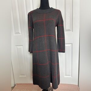 Liz Claiborne Charcoal and Scarlet Checkered Dress